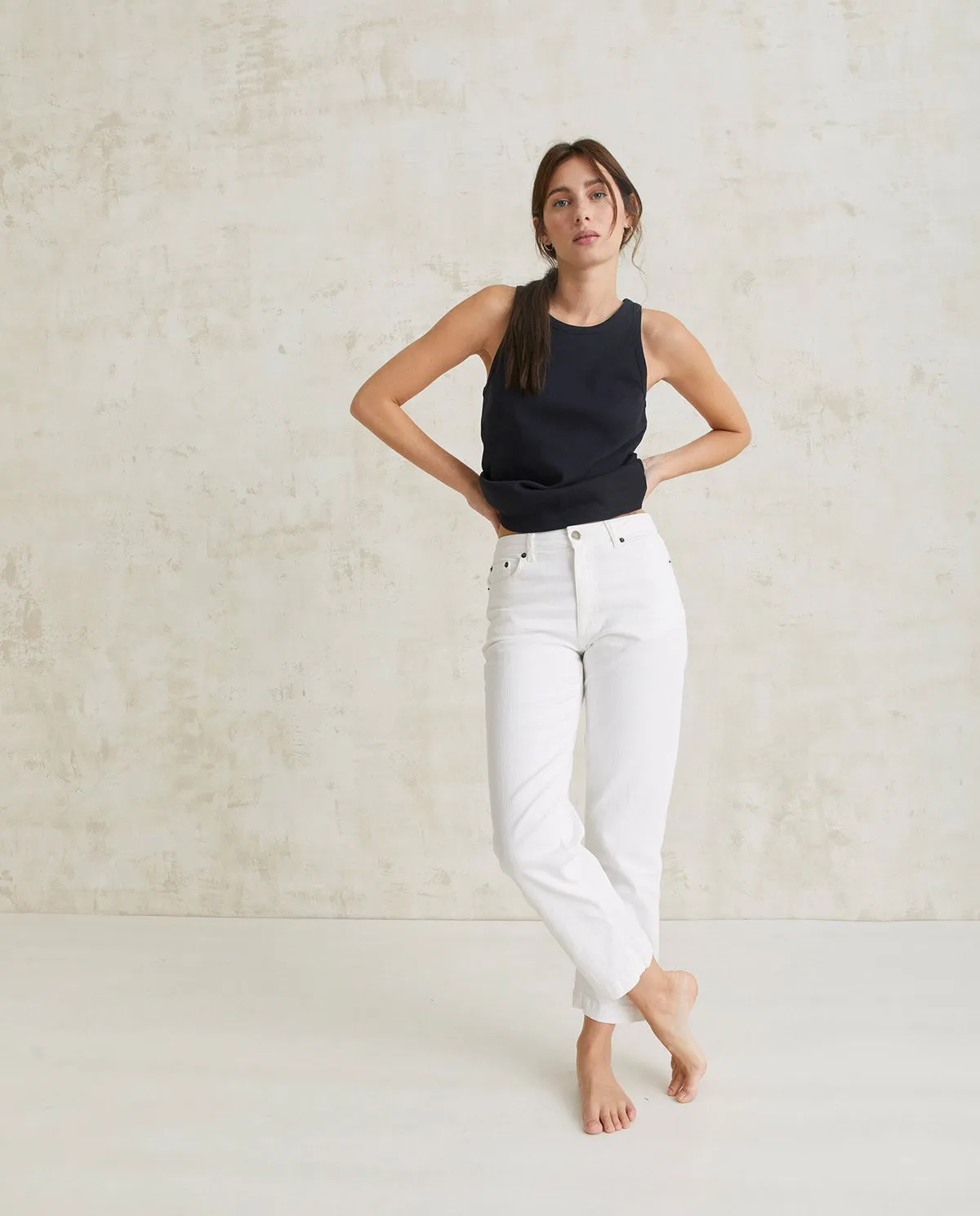 PANTALONE DRITTO IN DENIM BIANCO