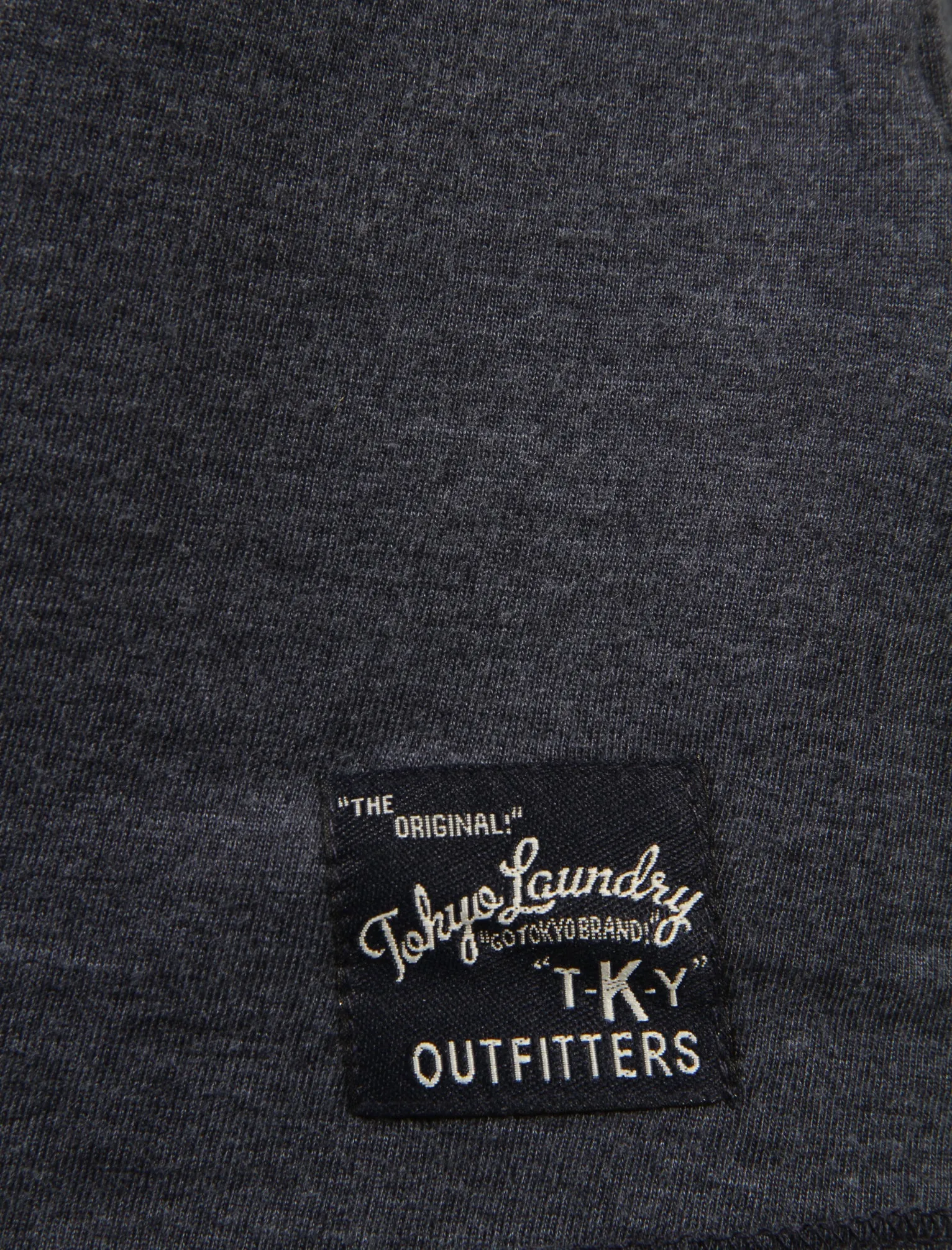 Phoebe Foil Motif T-Shirt in Mood Indigo Marl - Tokyo Laundry