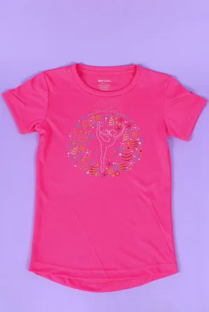 Pink Gymnastics Bauble Christmas Tee