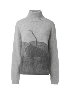 Printed Turtleneck Sweater