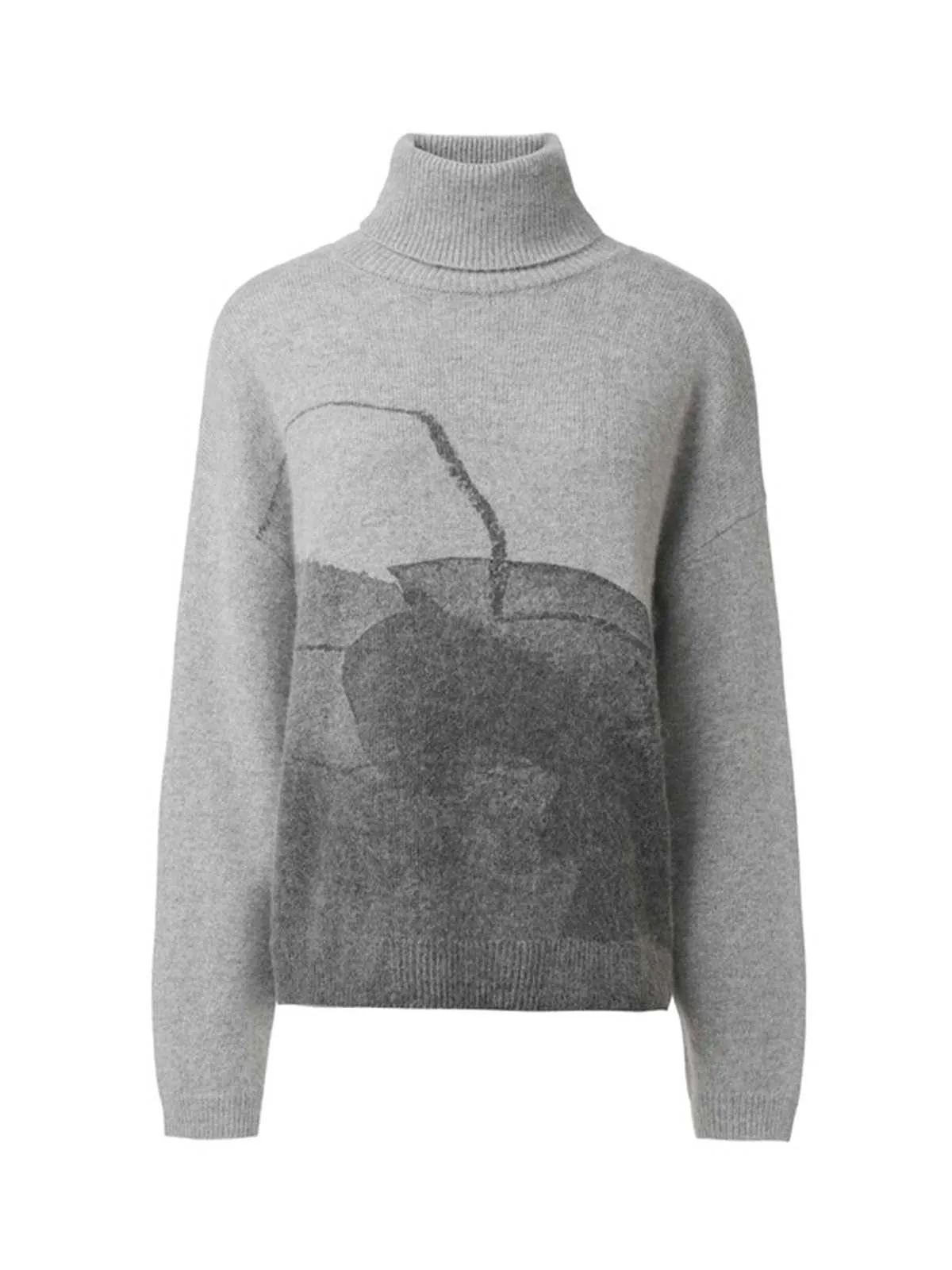 Printed Turtleneck Sweater