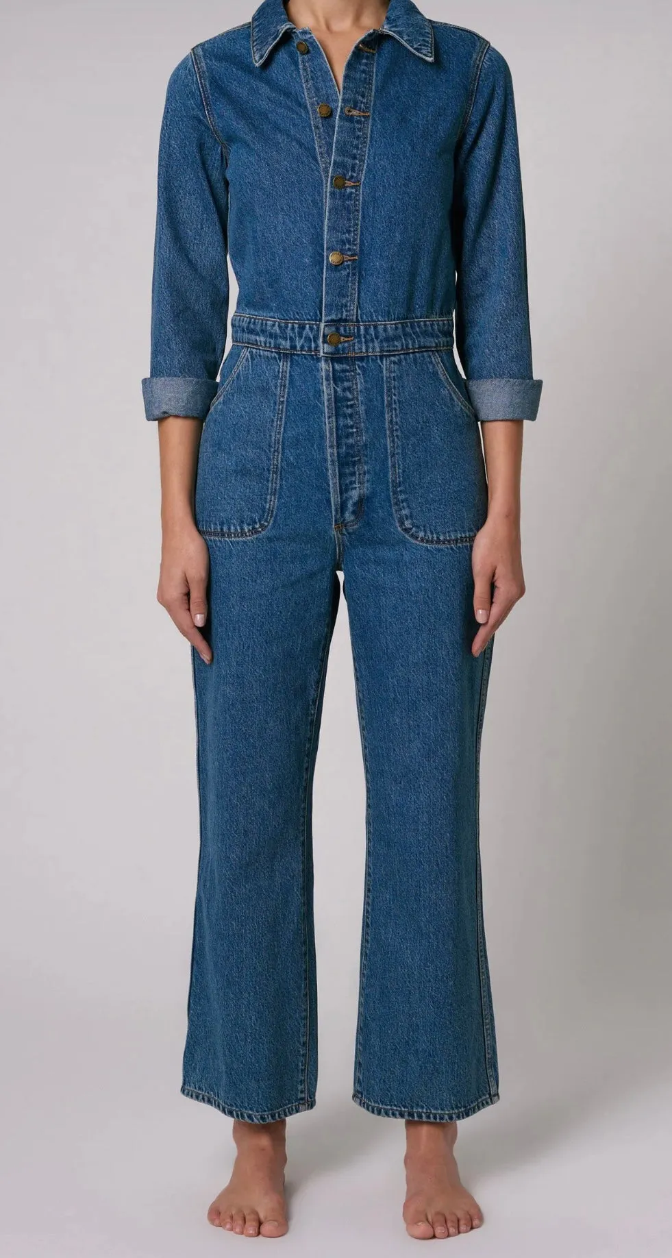 Rolla's Heidi Jumpsuit - Pacific - Mid Vintage Blue