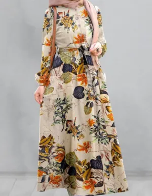 TastyHottie - Pretty Sleeveless Drawstring Floral Midi Dress