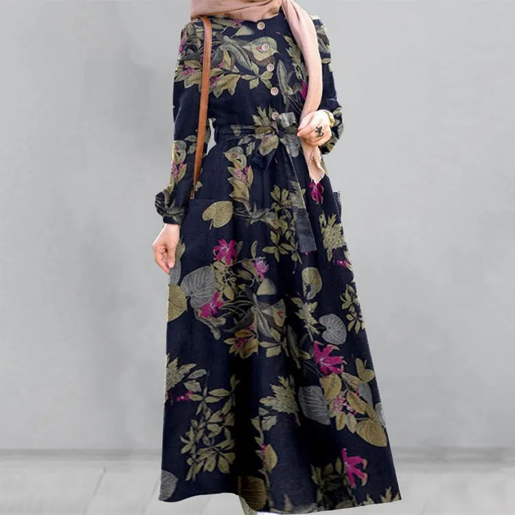 TastyHottie - Pretty Sleeveless Drawstring Floral Midi Dress