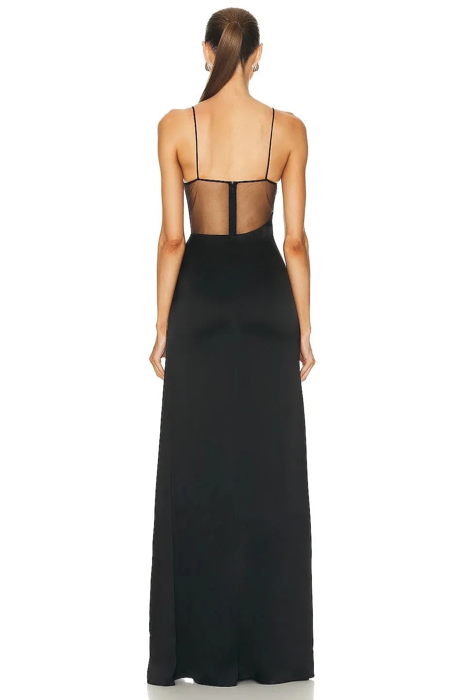 Trend4us Glamorous Sheer Panel Slit Maxi Dress