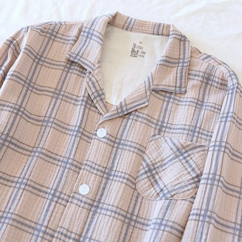 Triple Cross Strips Men's Pajamas Set