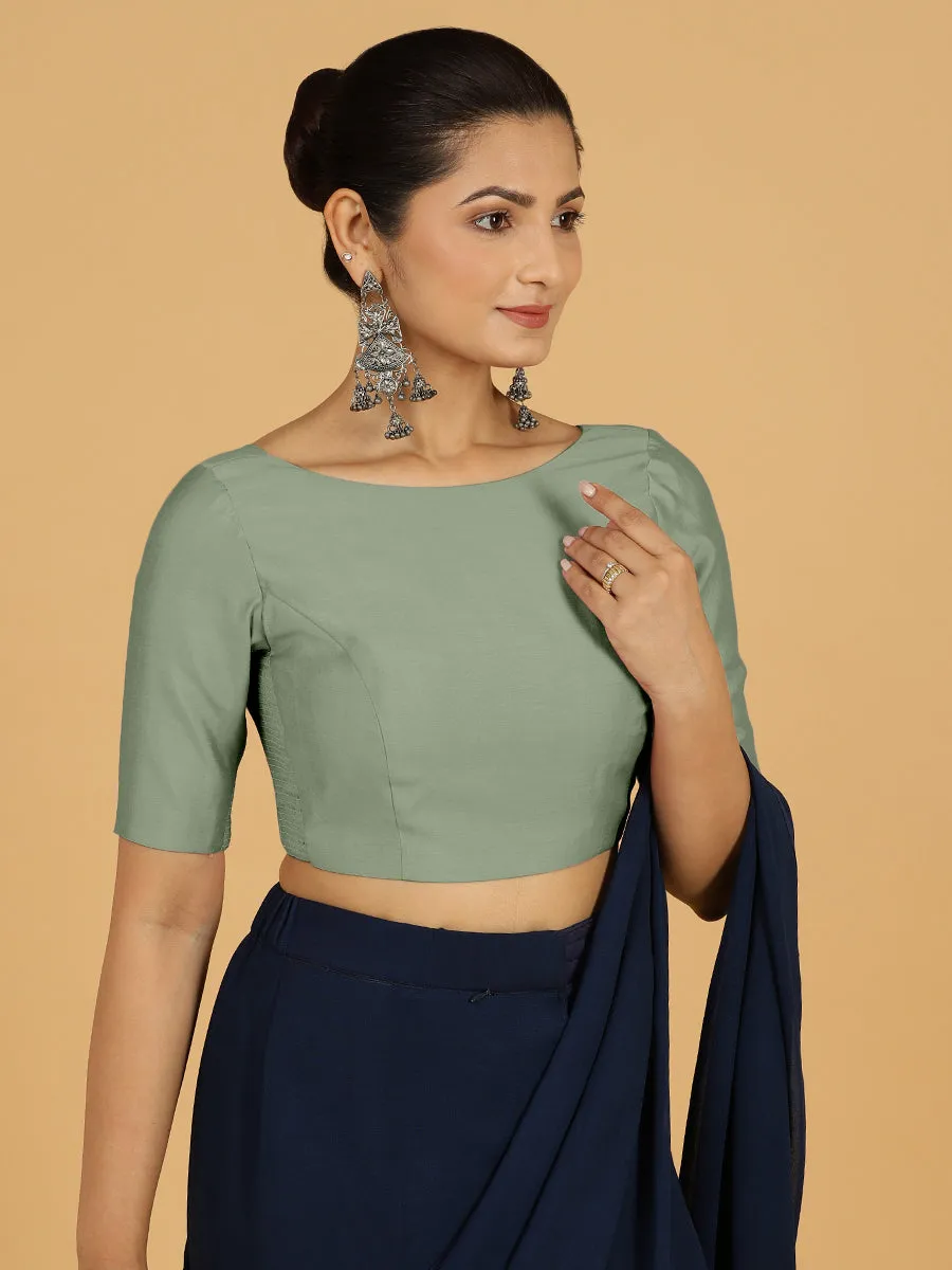 Trisha x Rozaana |  Saree Blouse in Mint Green