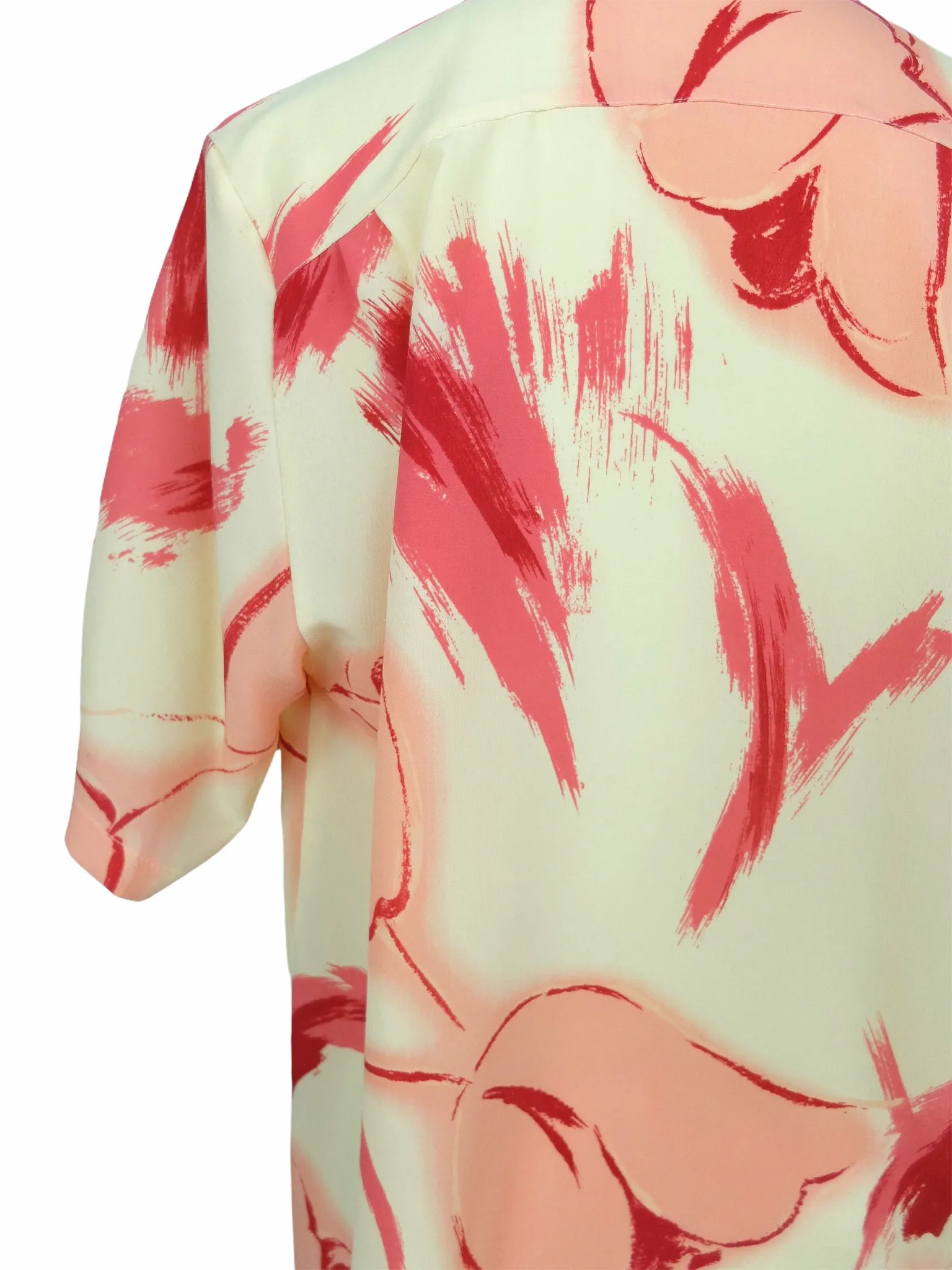 Vintage 80s Bright Abstract Scoop Neck Short Sleeve Button Down Blouse