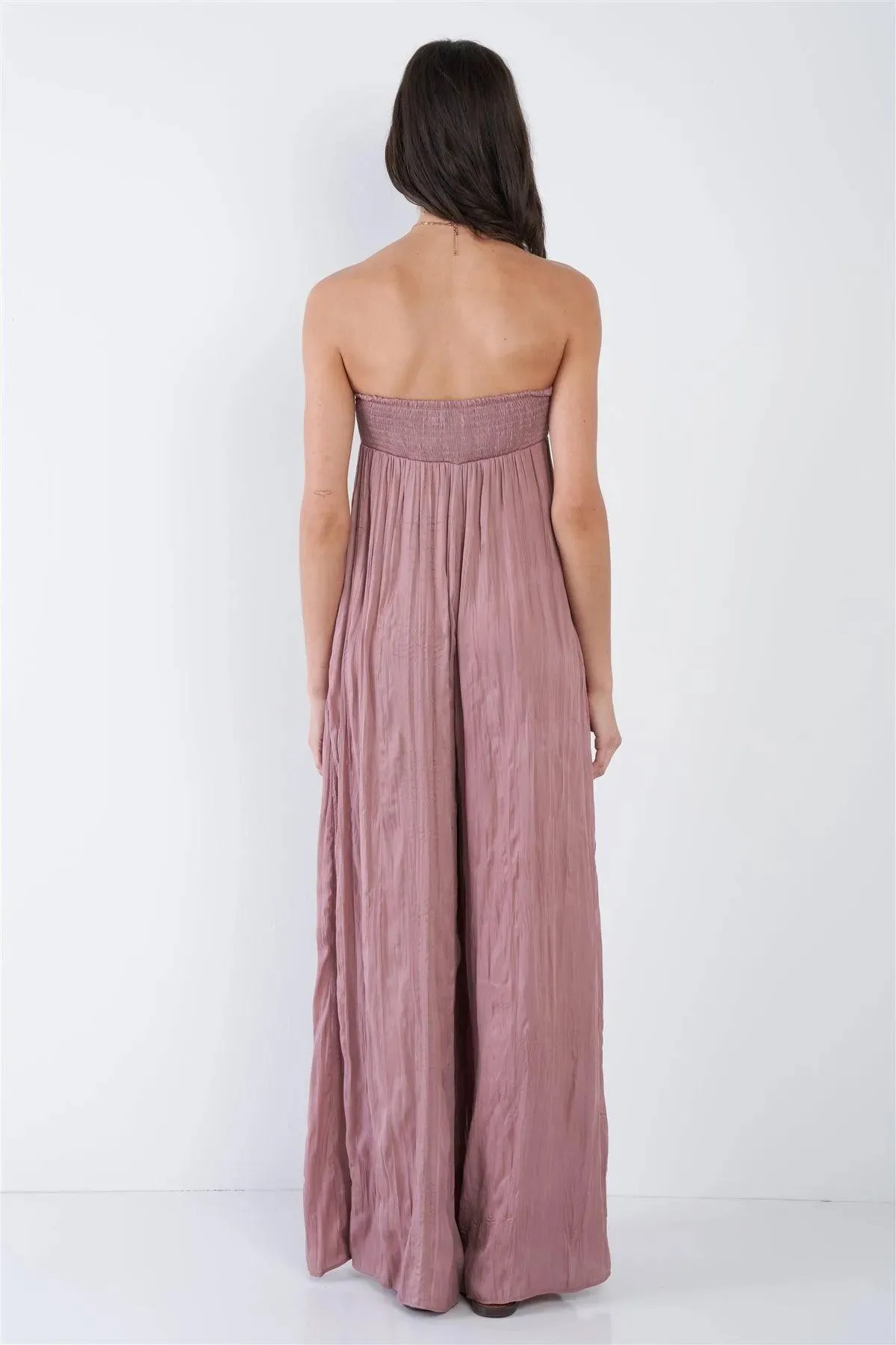 Wood Rose Sleeveless Wide Leg Relaxed Fit Jumpsuit  /3-2-1